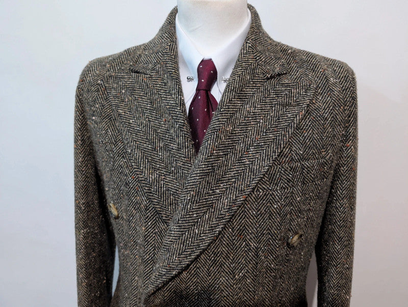 Sublime manteau croisé en Donegal tweed