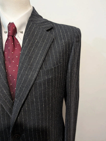Parfait costume chalkstripe en flanelle lourde