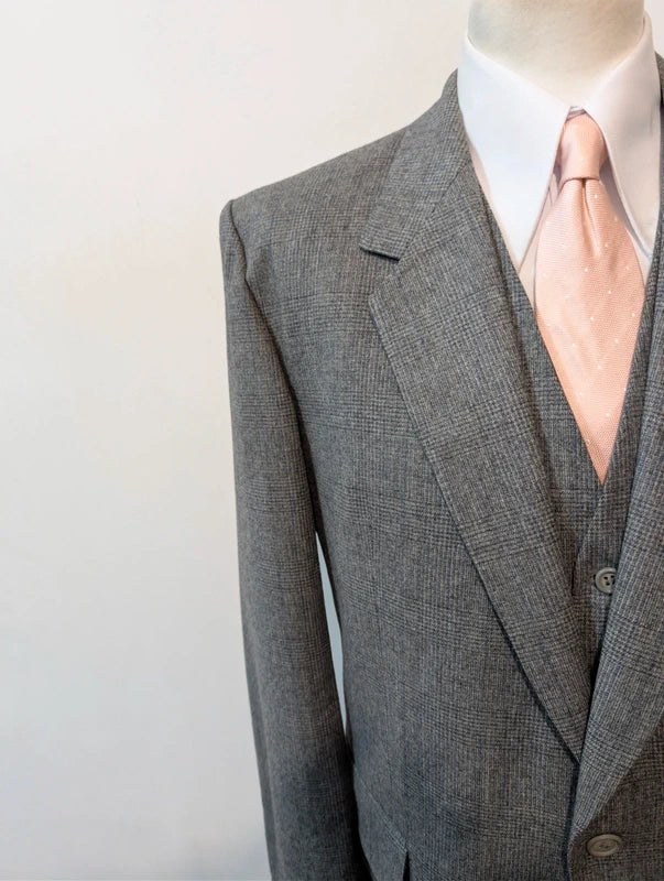 Fabulous heavy flannel grey 3 piece suit