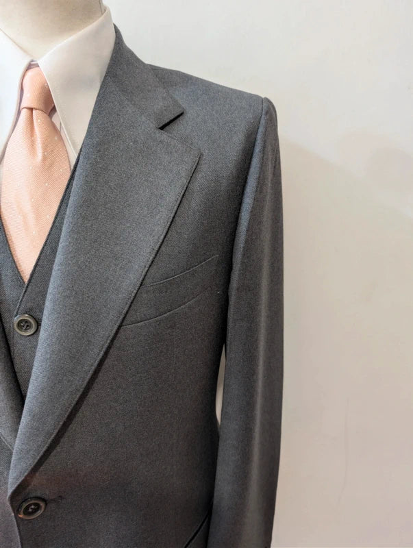 Magnificent gray flannel 3-piece suit