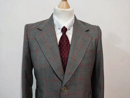 Petit costume gris a carreaux en laine