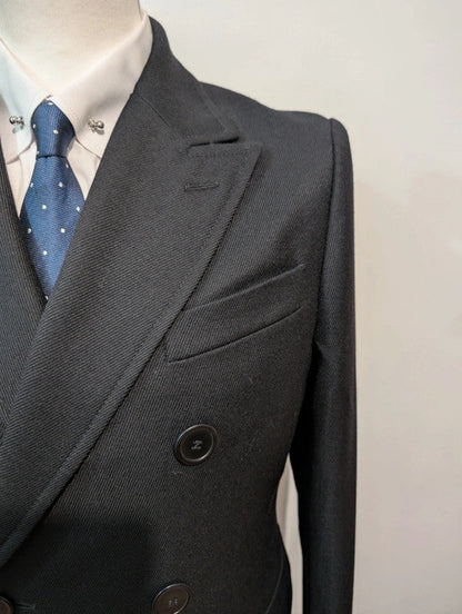 Ténébreux manteau polo coat noir en laine