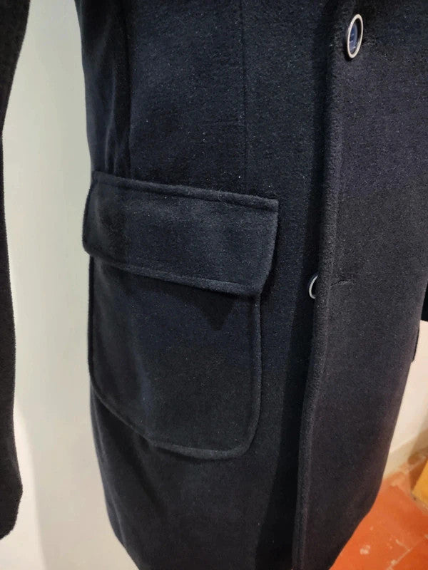 Incroyable manteau croisé bleu en laine