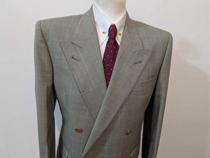 Magnifique costume croisé à carreaux en laine