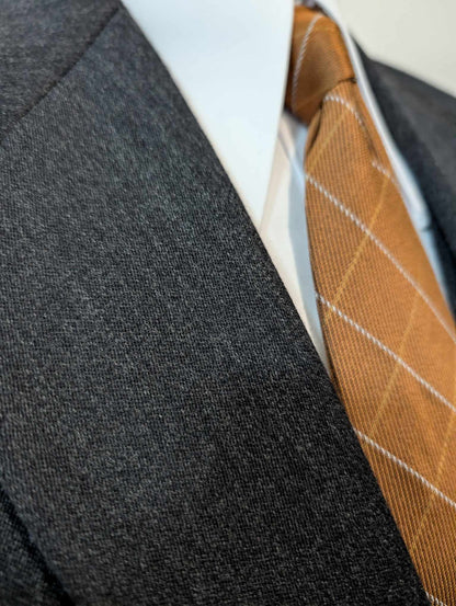 Fabuleux costume 3 pièces de couleur gris en flanelle