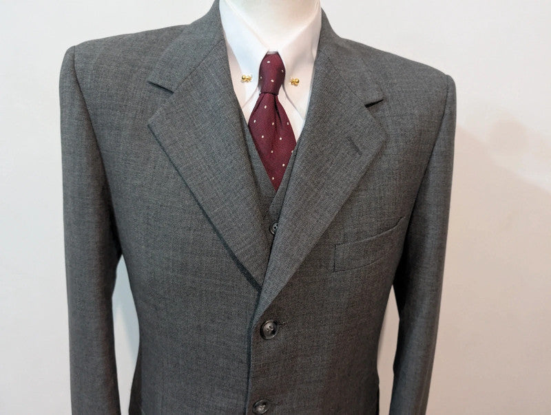 Classique costume 3 pieces gris en laine