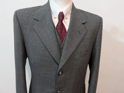 Classique costume 3 pieces gris en laine