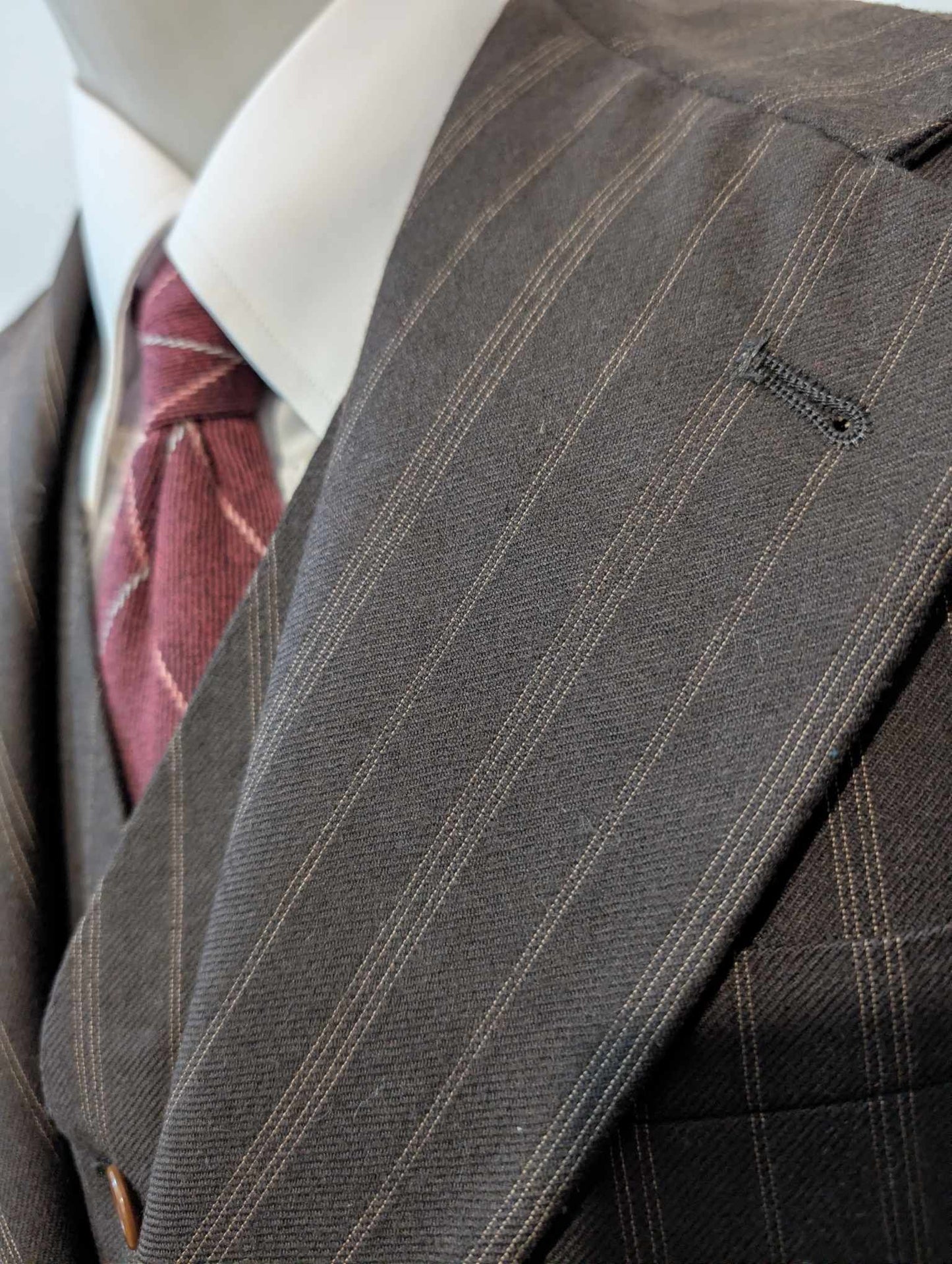 Fabuleux costume 3 pièces pinstripe en laine