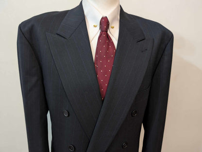 Fabuleux costume croisé pinstripe en laine