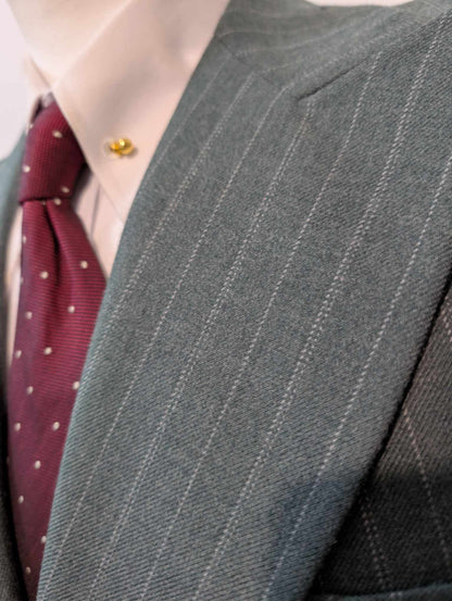 Redoutable costume pinstripe vert en flanelle