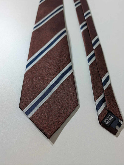 Cravate Marron rouille à rayures