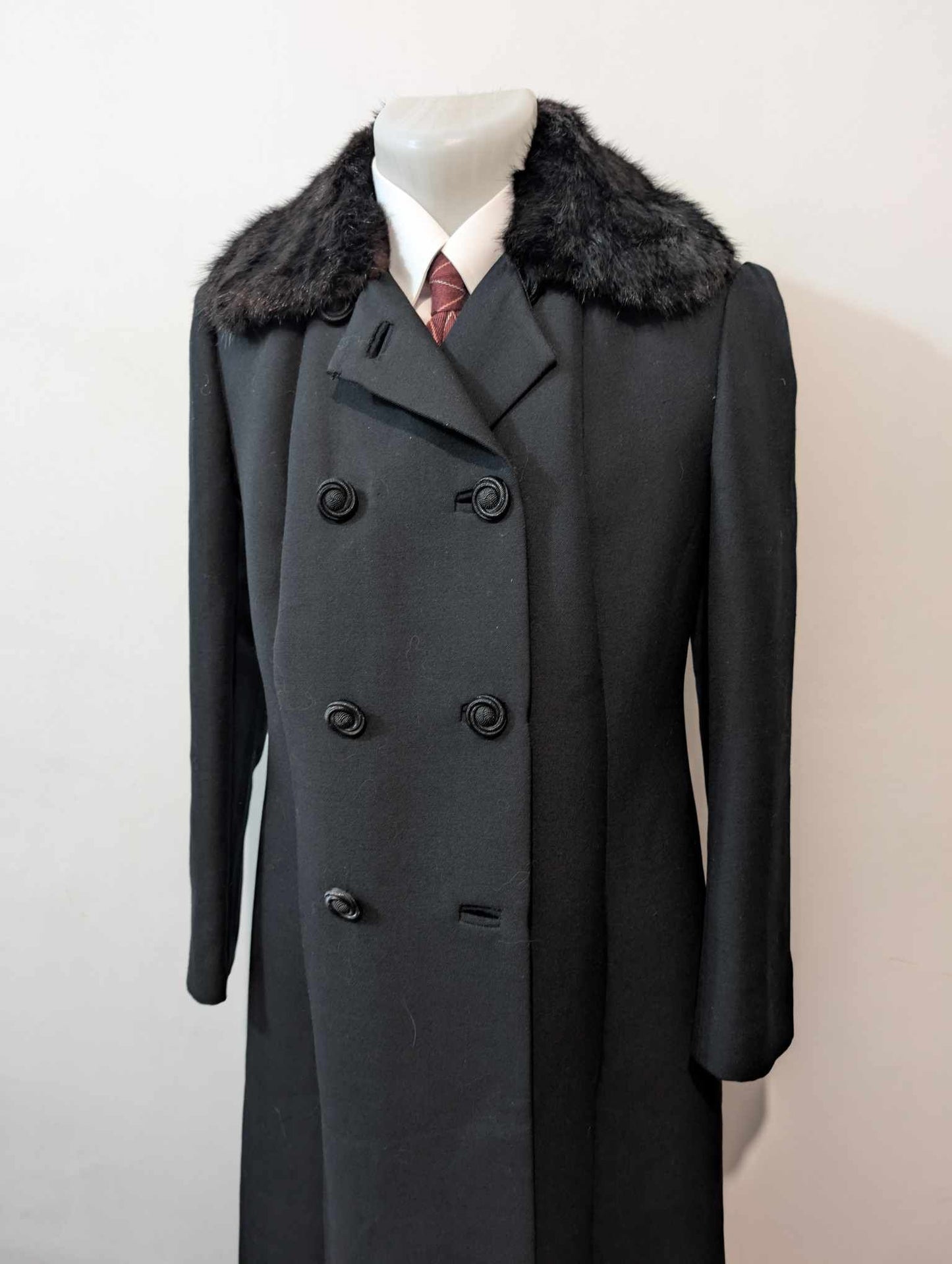 Mignon manteau croisé noir femme