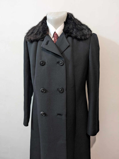 Mignon manteau croisé noir femme