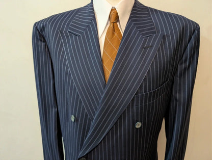 Extraordinaire costume croisé pinstripe en laine