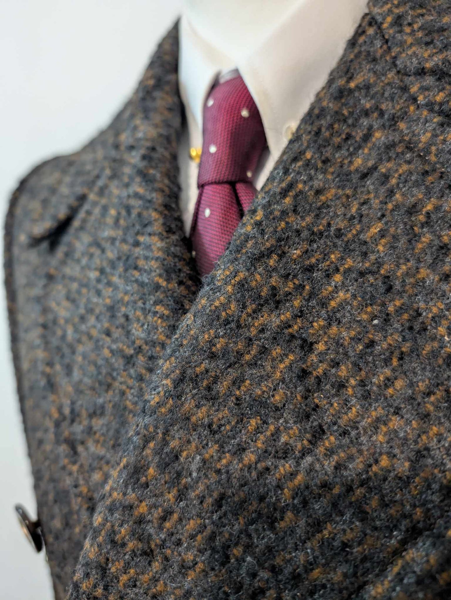 Élégant manteau marron en tweed
