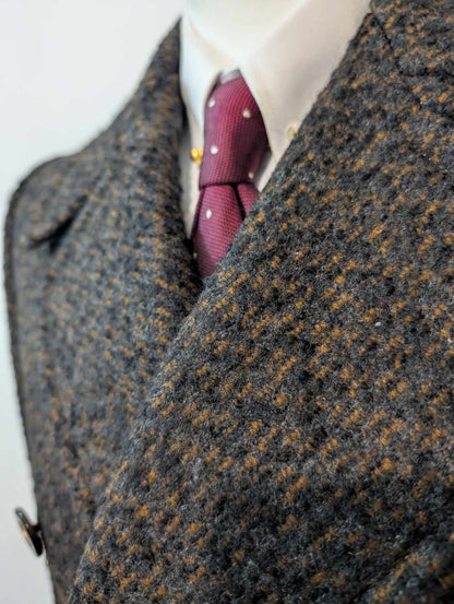 Élégant manteau marron en tweed