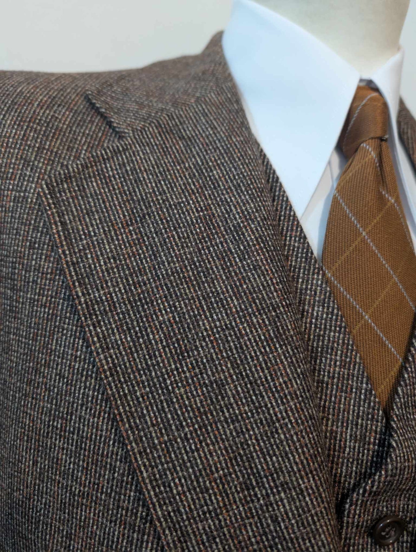 Génial costume 3 pièces marron en tweed