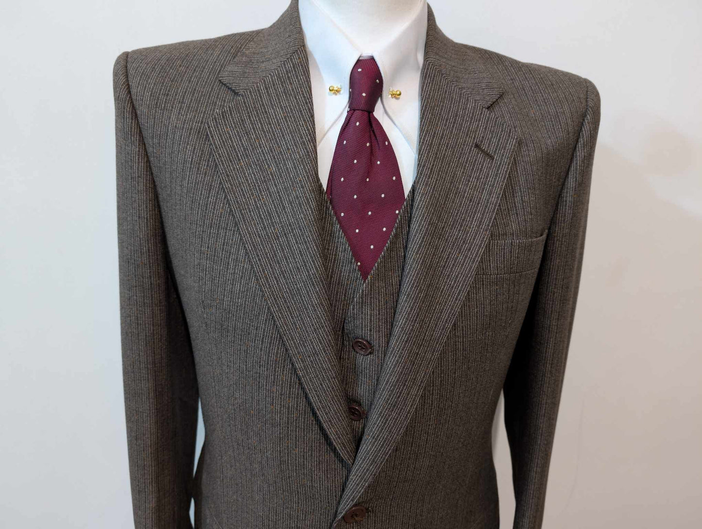 Redoutable costume 3 pièces de couleurs marron en laine
