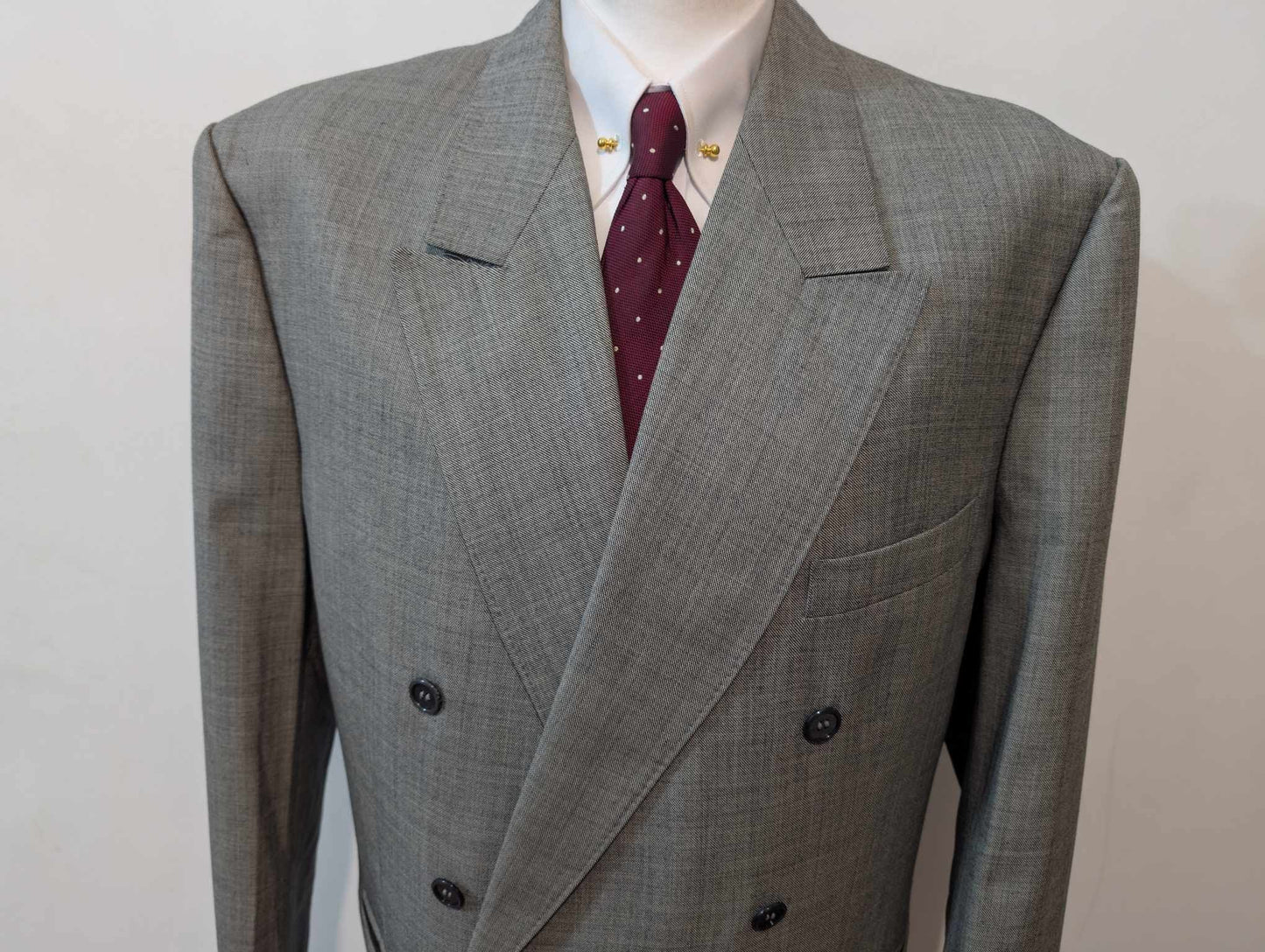 Magnifique costume croisé gris anthracite en laine