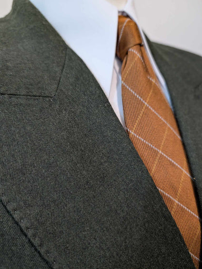 Original costume croisé vert en flanelle