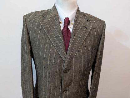 Magnifique costume a rayures en lin
