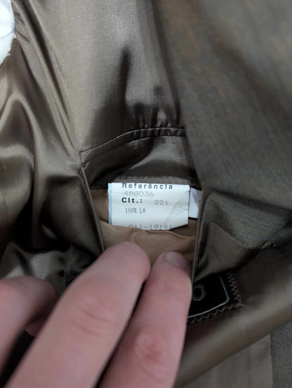 Classique costume gris kaki en laine légère