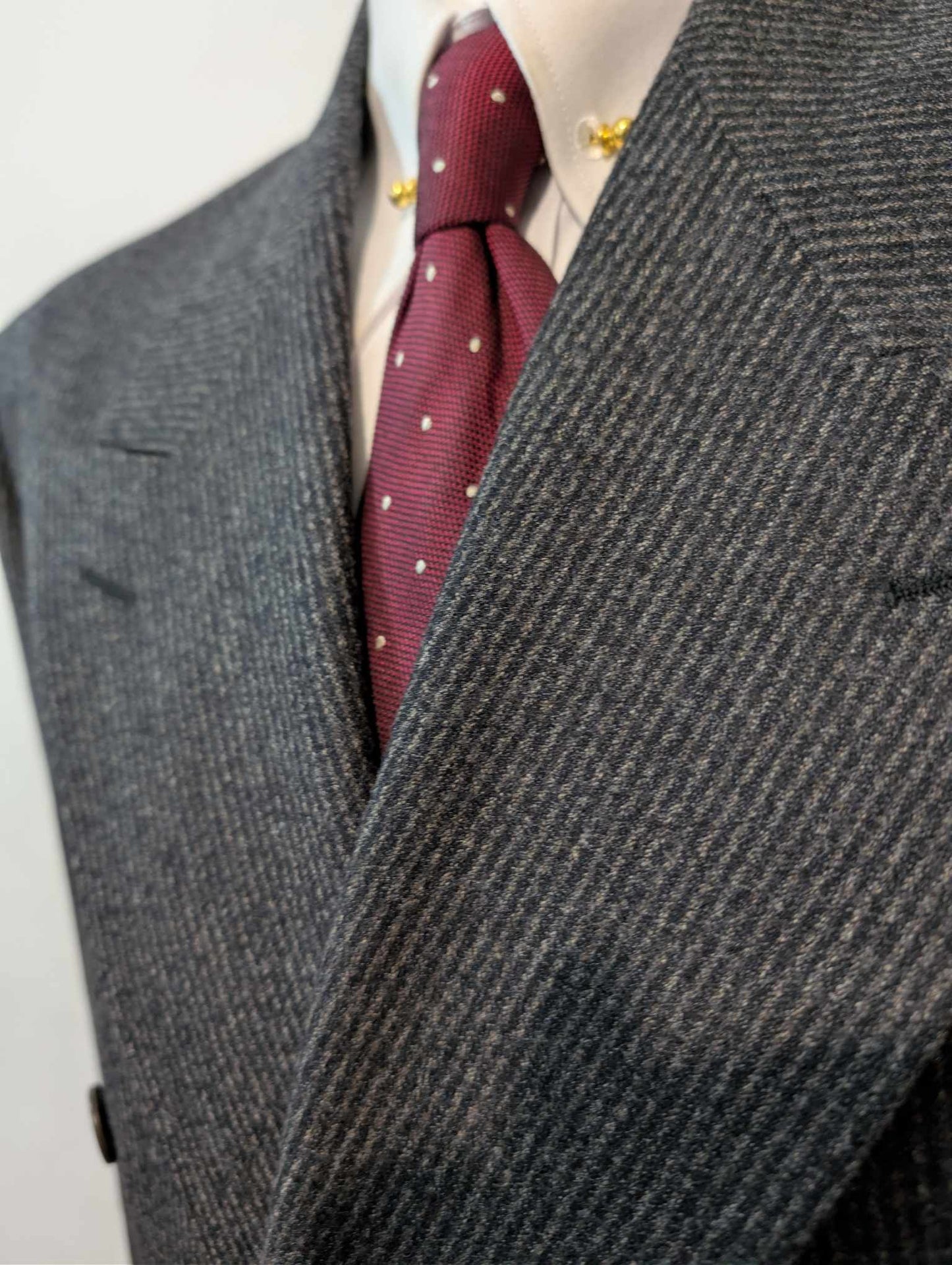 Fantastique costume croisé en flanelle de laine