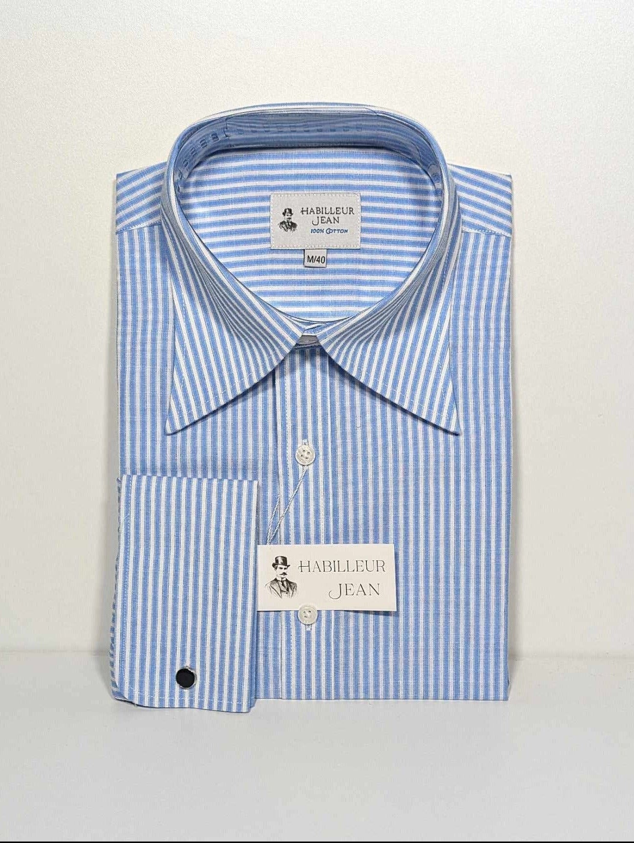 Chemise à rayure bleu 100% Coton