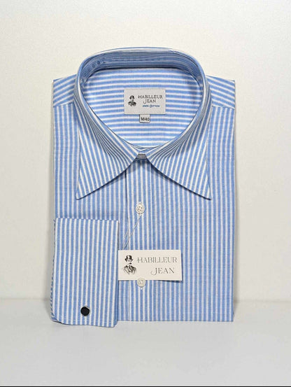 Chemise à rayure bleu 100% Coton