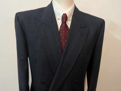 Magnifique costume croisé bleu a carreau