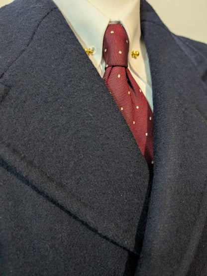 Classique manteau droit bleu marine en laine