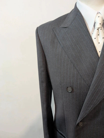 Exceptionnel costume croisé Pinstripe en laine