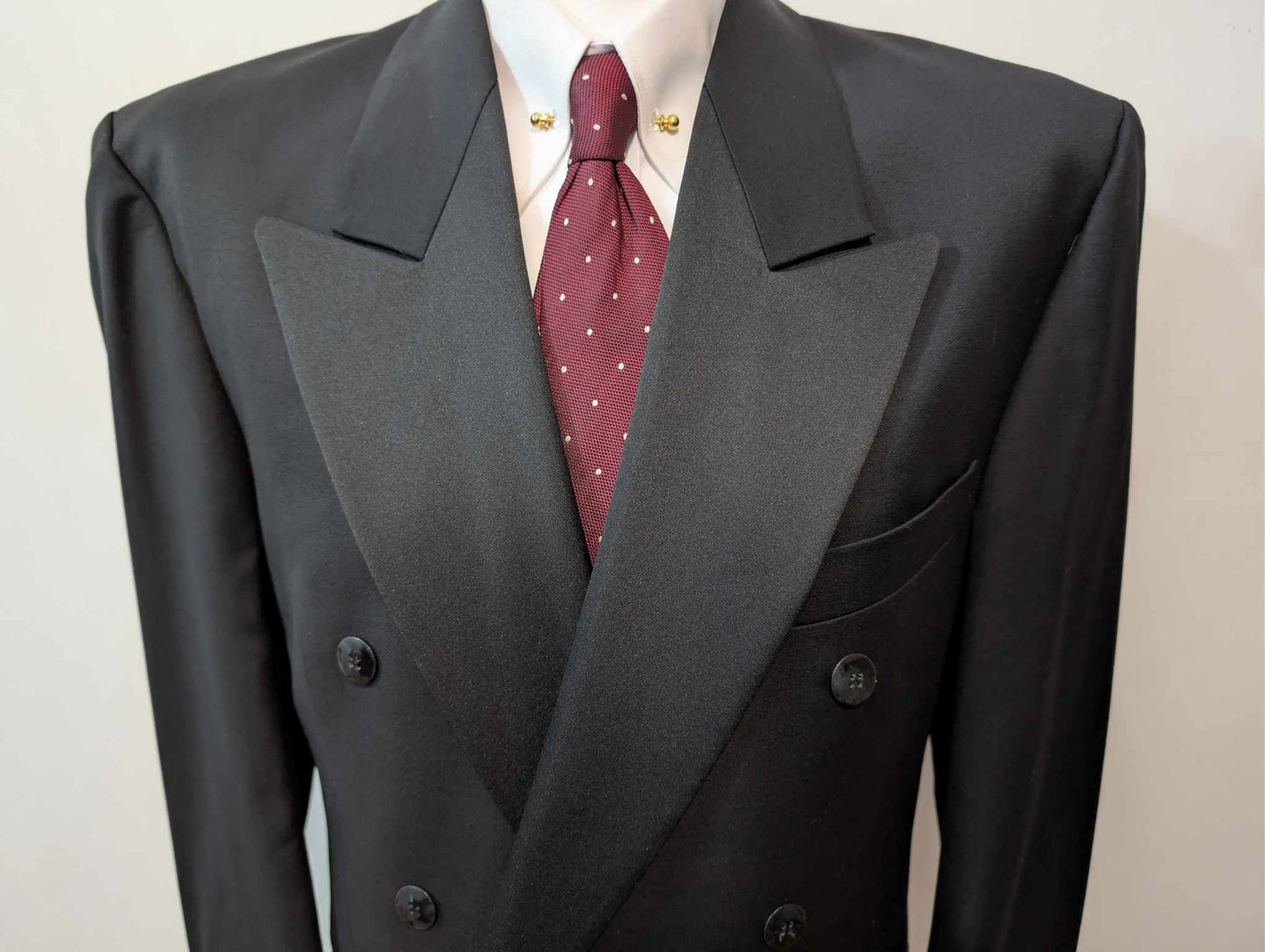 Classic gray wool double-breasted suit