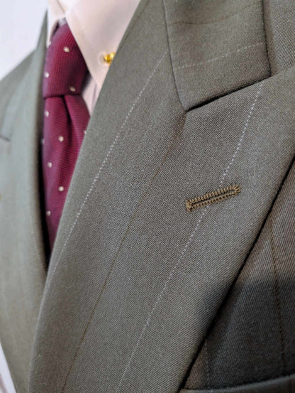 Fabuleux costume croisé chalkstripe en flanelle