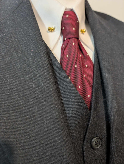 Majestueux costume 3 pièces gris en laine