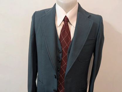 Prächtiger dreiteiliger marineblauer Wollanzug