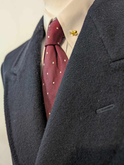 Magnifique manteau croisé bleu marine en laine