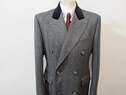 Impressionnant manteau croisé Chesterfield en laine