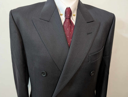 Incroyable costume croisé de couleurs gris anthracite en laine