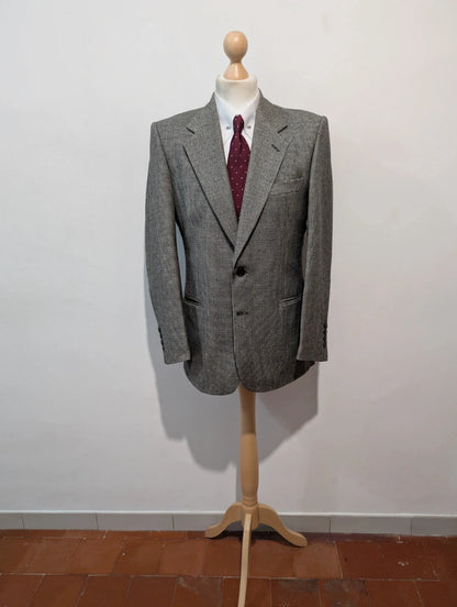 Exceptionnel costume gris en pied de poule