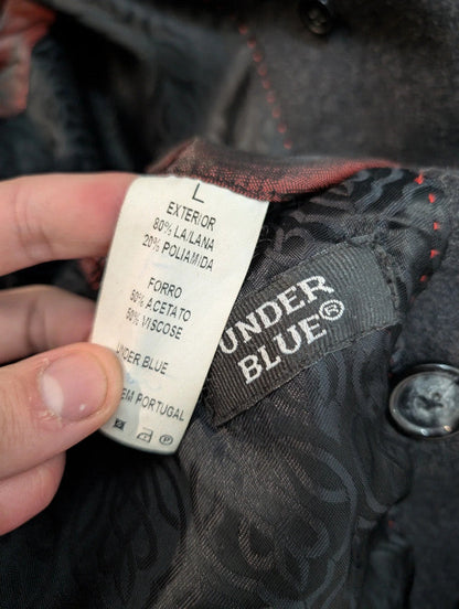 Furieux manteau croisé gris en laine