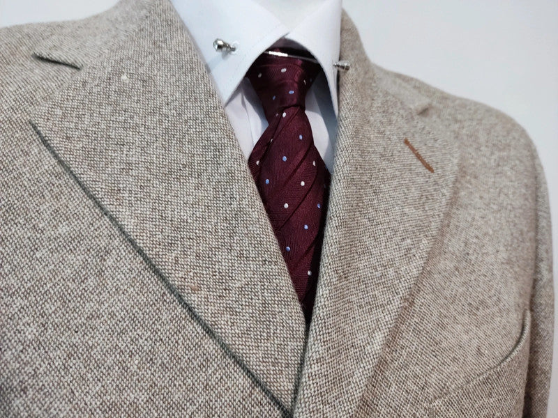 Adorable gray beige tweed suit