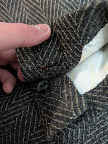 Formidable veste a chevron en laine lourde