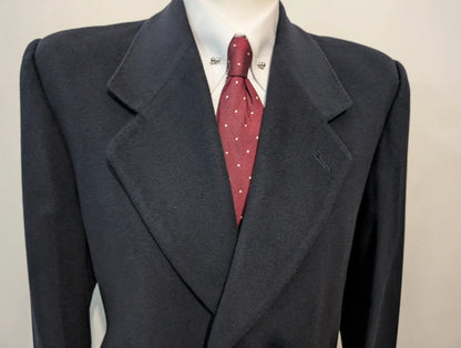 Incroyable manteau bleu marine en cachemire