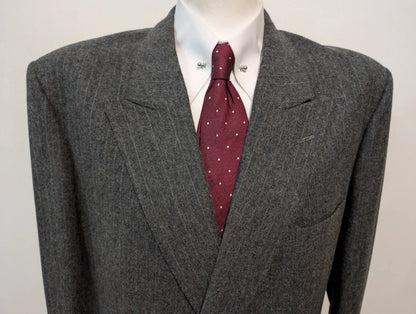Furieux costume croisé pinstripe en flanelle lourde