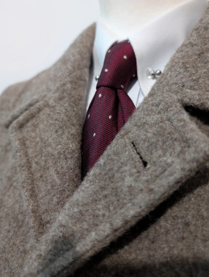 Mignon manteau polo coat gris marron en laine
