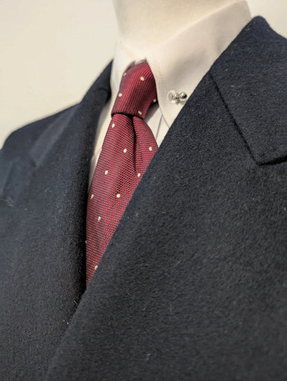 Magnifique manteau croisé bleu marine en laine