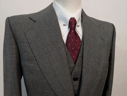 Classique costume 3 pièces gris en laine
