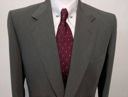 Mignon Costume gris vert a rayure en laine légère
