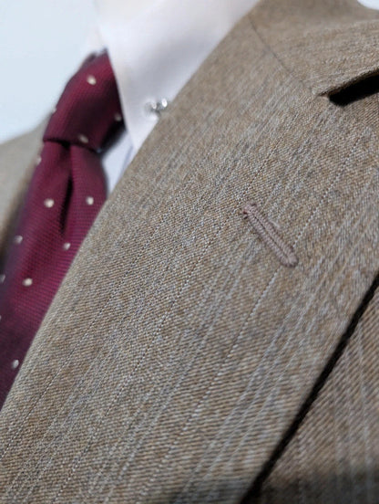 Splendide costume gris marron en flanelle